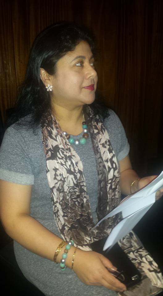 Diya Sen reading her piece 'John' (Photograph: Vimal Korpal)